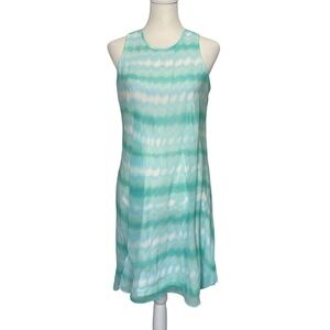 Calvin Klein Aqua Blue Tie Dye Shift Dress Sleeveless Summer Dress Size 4